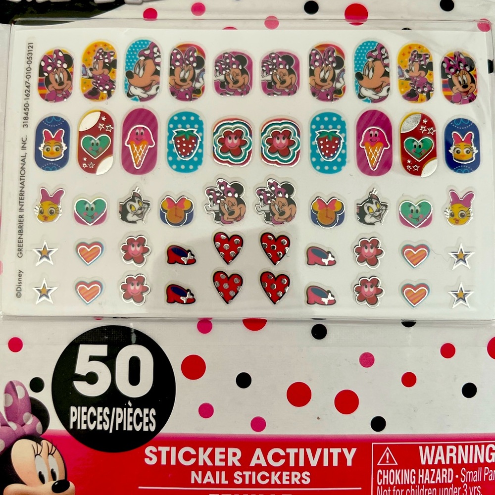 New Minnie Mouse Sticker Activity Nail Stickers